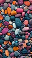 Illustration of small sea stone pebble background, AI Generated photo