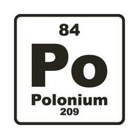 Polonium element icon vector