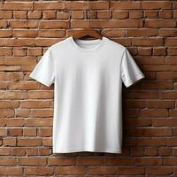 Illustration of a white plain t-shirt mockup, AI Generated photo