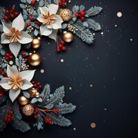 Illustration of Christmas background, AI Generated photo