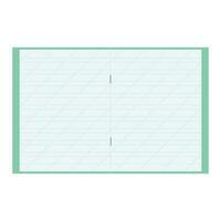 School notebook in oblique line. Vector illustration isolated on white background.