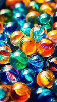 Illustration of glass marbles background, AI Generated photo