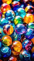 Illustration of glass marbles background, AI Generated photo