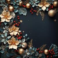 Illustration of Christmas background, AI Generated photo