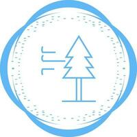 Tree with Wind Vector Icon