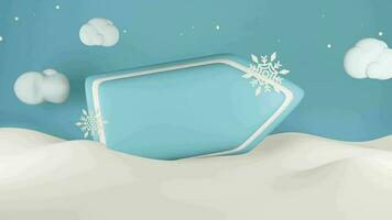 3D animated winter sales social media post template, suitable for travel agencies, product promotion, christmas and new year greetings. video