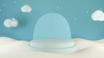 3d Animé hiver Ventes social médias Publier modèle avec blanc podium, adapté pour Voyage agences, produit promotions, Noël et Nouveau année salutations. video