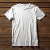 Illustration of a white plain t-shirt mockup, photo