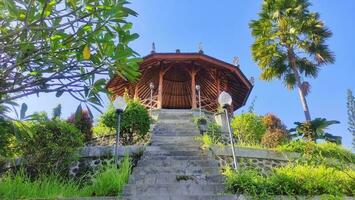 Old round pagoda in middle of mount photo