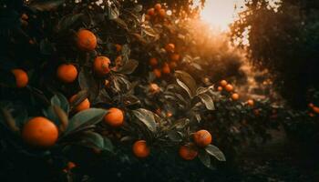 frescura y vitalidad en naturaleza naranja fruta, un sano refresco generado por ai foto