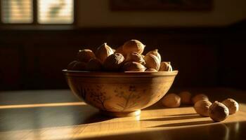 healthy eating a bowl of varied nut collection generated by AI photo