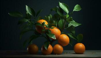 Freshness of citrus fruit, nature healthy eating, ripe and juicy generated by AI photo