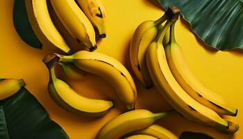 fresco, maduro, orgánico plátano un saludable, tropical bocadillo generado por ai foto