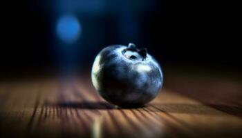 Fresh, ripe fruit on a dark table, a healthy snack generated by AI photo