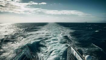 navegación yate velocidades mediante ondas, horizonte hace señas generado por ai foto