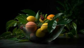 orgánico agrios Fruta bol, un sano verano refresco generado por ai foto