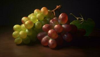 Freshness of nature bounty ripe grape, juicy, healthy snack generated by AI photo