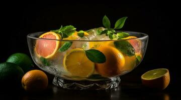 Organic citrus mojito, a refreshing summer cocktail generated by AI photo