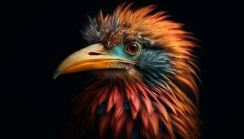 Majestic hawk portrait, selective focus on beak generated by AI photo