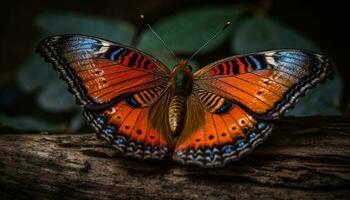 Spotted butterfly flies with elegance in nature generated by AI photo