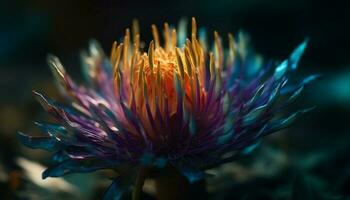 Purple flower petal, macro focus, beauty in nature generated by AI photo