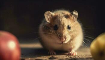 Fluffy rodent with cute whiskers and fur generated by AI photo