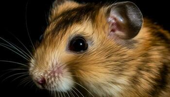 Fluffy guinea pig portrait, cute and shy generated by AI photo