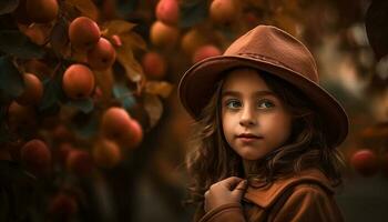 sonriente muchachas disfrutando Fresco Fruta en naturaleza generado por ai foto