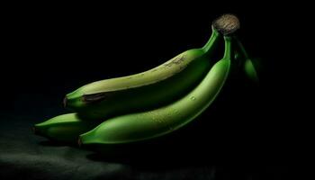maduro orgánico banana, un sano bocadillo elección generado por ai foto