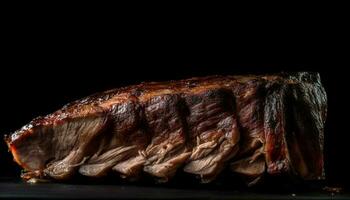 A la parrilla Cerdo costilla filete, ahumado y marinado generado por ai foto