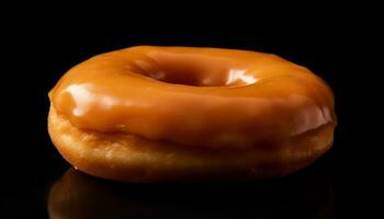 indulgente rosquilla con chocolate Formación de hielo y caramelo generado por ai foto