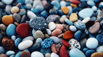 Illustration of small sea stone pebble background, AI Generated photo