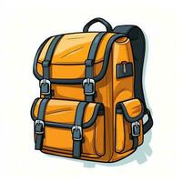 School backpack isolated. Illustration AI Generative photo