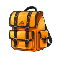 School backpack isolated. Illustration AI Generative png