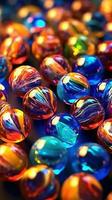 Illustration of glass marbles background, AI Generated photo