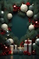 Illustration of Christmas background, AI Generated photo