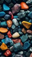 Illustration of small sea stone pebble background, AI Generated photo