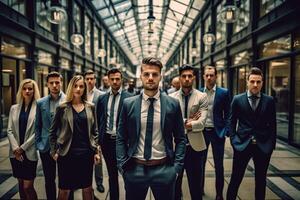 An illustration of a group of business people ,  AI Generated photo