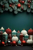 Illustration of Christmas background, AI Generated photo