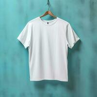 Illustration of a white plain t-shirt mockup, AI Generated photo