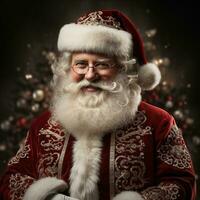 ilustración de un Papa Noel claus con un Navidad fondo, ai generado foto