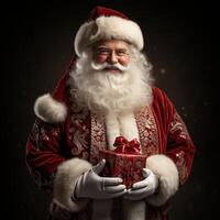 Illustration of a Santa Claus with a Christmas background, AI Generated photo