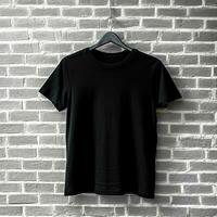 Illustration of a black plain t-shirt mockup, AI Generated photo