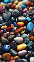 Illustration of small sea stone pebble background, AI Generated photo