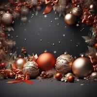 Illustration of Christmas background, AI Generated photo