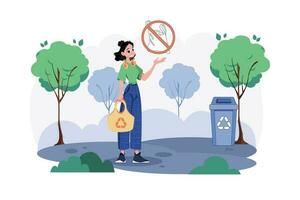 No Plastic Bag Illustration concept on white background vector