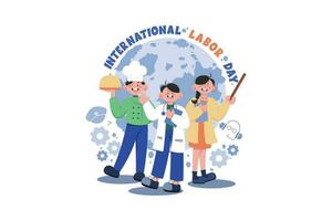 International Labor Day Illustration concept on white background vector