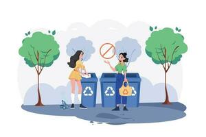 Trash Management Illustration concept on white background vector