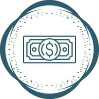 icono de vector de nota de dólar