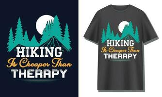 hiking is cheaper than therapy, Hiking t shirt design vector